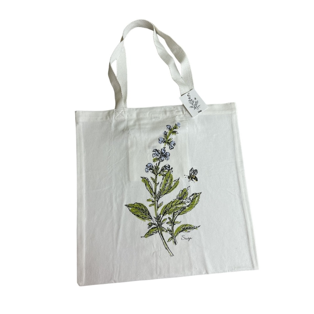 Tag Brand Herb Tote Bag Farmers Market Grocery Bag Sage NWT